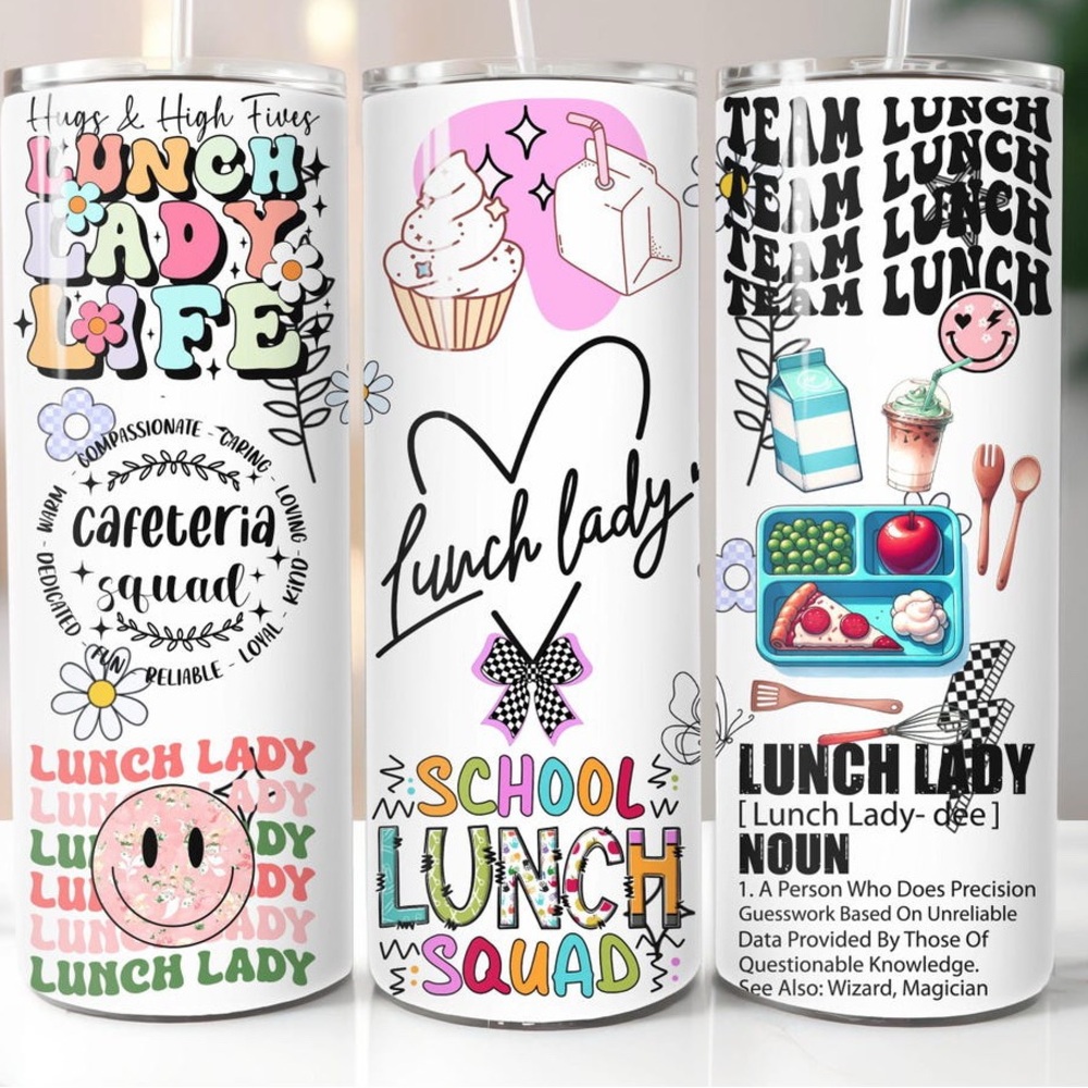 Lunch Lady Life Tumbler - Colorful Design